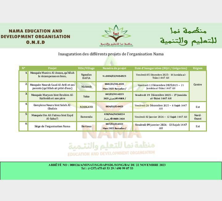 Programme des inaugurations